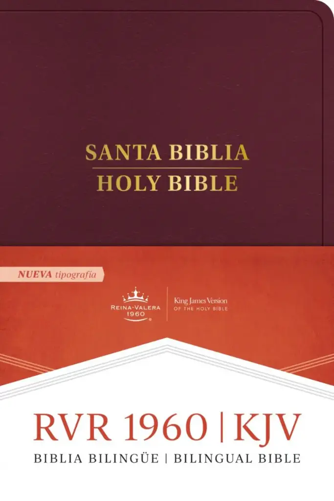 RVR 1960/KJV Biblia bilingüe, borgoña imitación piel (Edición 2024)