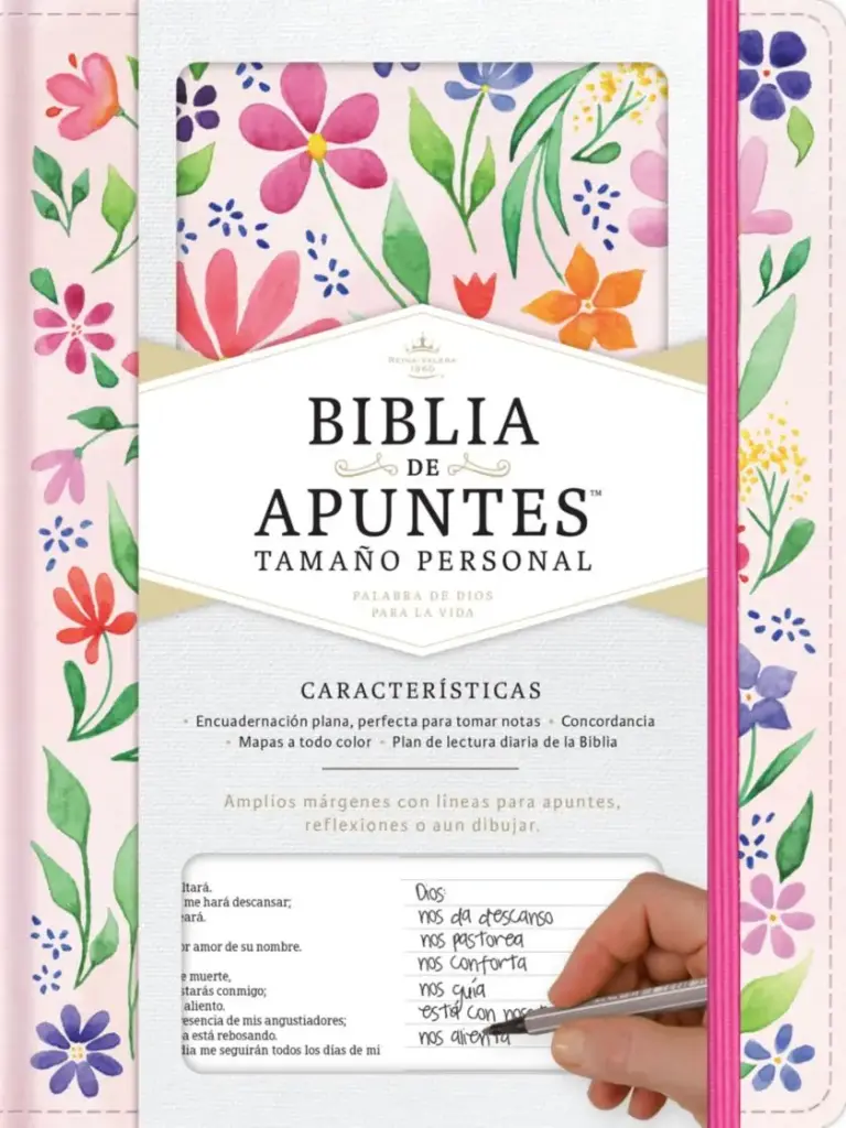 RVR 1960 Biblia de apuntes tamaño personal, floreada tela impresa