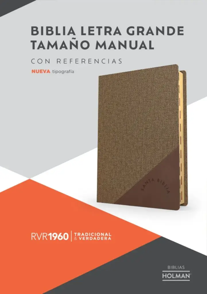 RVR 1960 Biblia letra grande tamaño manual, café duotono símil piel con índice (Edición 2023): Con referencias. Nueva tipografía