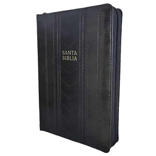 RVR60 Biblia Tamaño Manual Letra Gigante con Índice y Cierre Imitación Piel - Negro