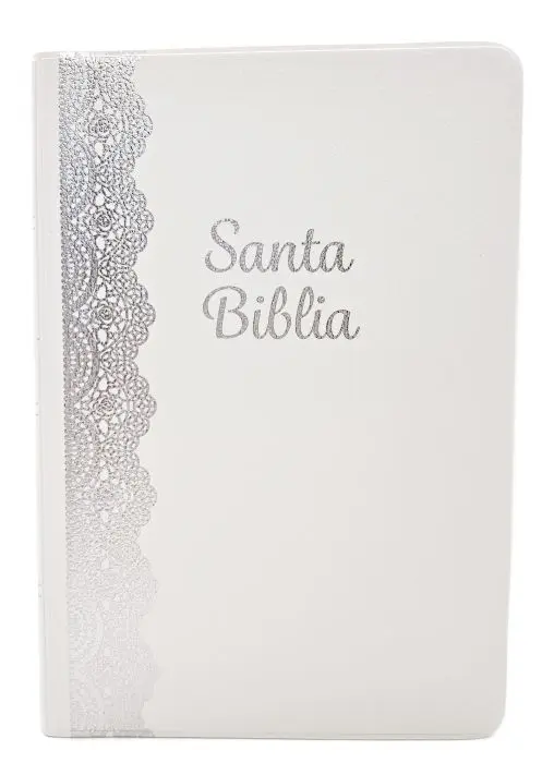 Biblia Rvr-1960 Letra Grande Manual Vinil Blanco Para Boda