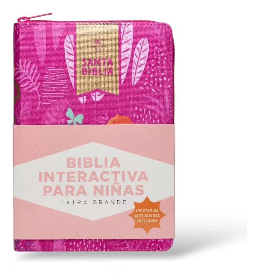 Biblia RVR60 Para Niñas Letra Grande Interactiva Con Cierre