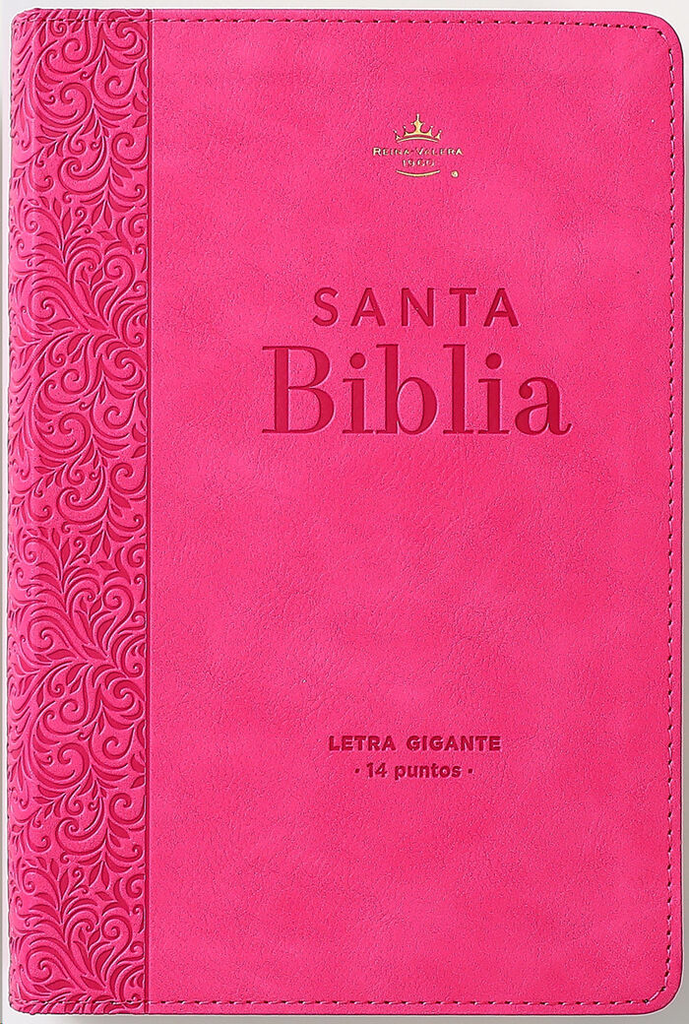 Biblia Letra Gigante Manual 14 puntos RV1960 imit piel rosa geométrico
