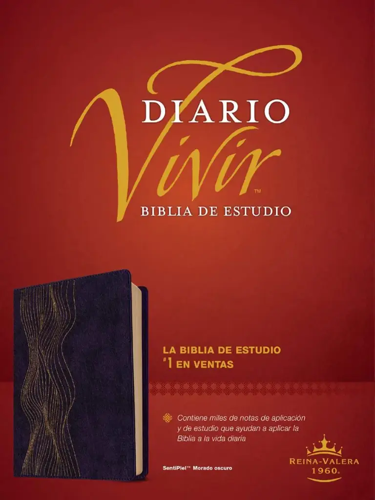 Biblia de estudio del diario vivir RVR60 SentiPiel Morado Oscuro