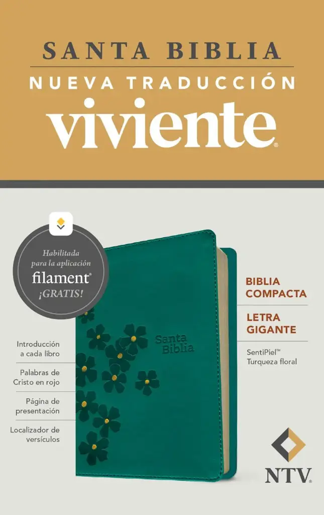 Biblia compacta NTV, letra gigante con Filament, Turquesa
