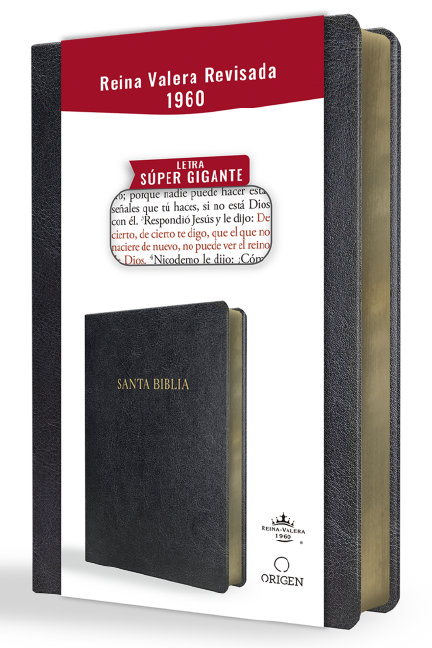 Biblia Reina Valera Revisada 1960 letra súper gigante, símil piel negro 
