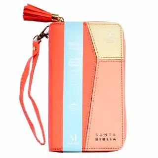 Biblia RVR60 015czti PJR Contempo Coral/Beige/Coral Tamaño Chequera