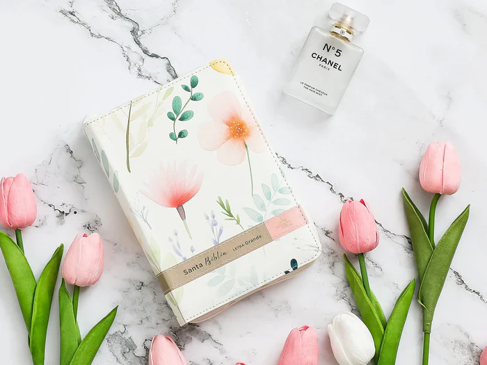 Biblia RVR60 035czti PJR CP Victoria flores sobre blanco Tamaño Compacto