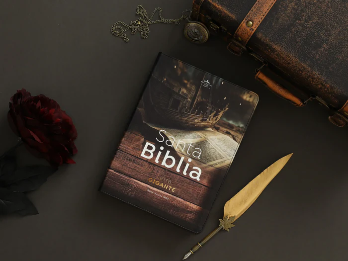 Biblia RVR60 085c LG PJR Barco sobre libro tamaño Gigante