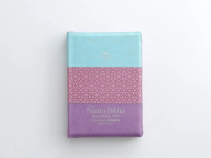 Biblia RVR60 095czti LSPG PJR Tricolor azul/rosa/lila tamaño Súper Gigante