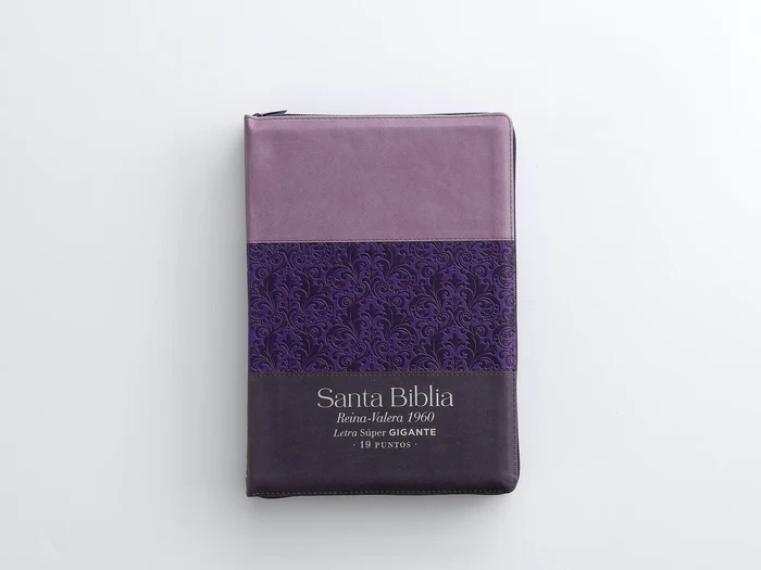 Biblia RVR60 095czti LSPG PJR Tricolor lila/morado/negro tamaño Súper Gigante