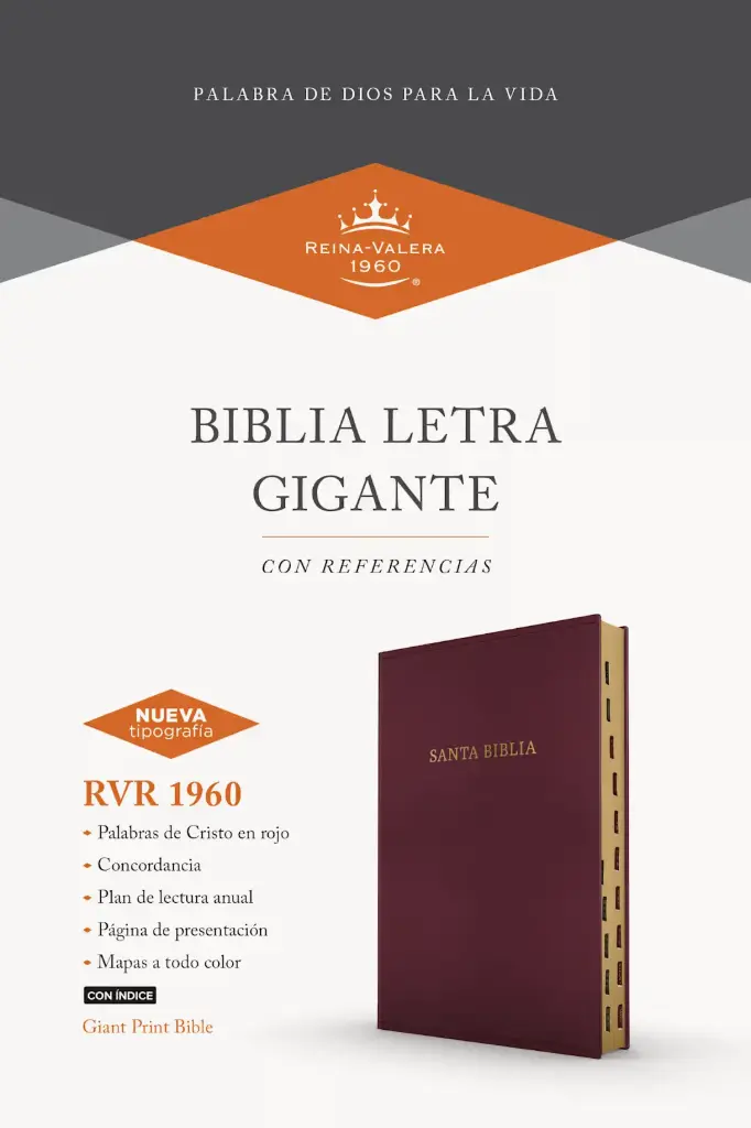 RVR 1960 Biblia letra gigante, borgoña imitación piel con índice (Edición 2023)
