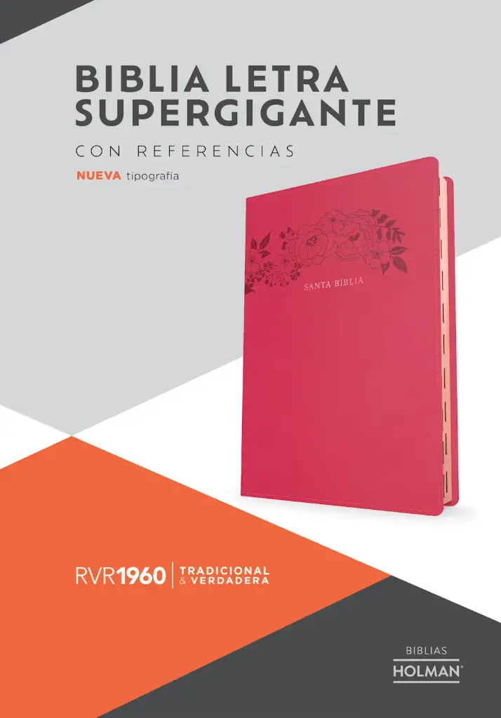 RVR 1960 Biblia letra supergigante, floral símil piel, con índice