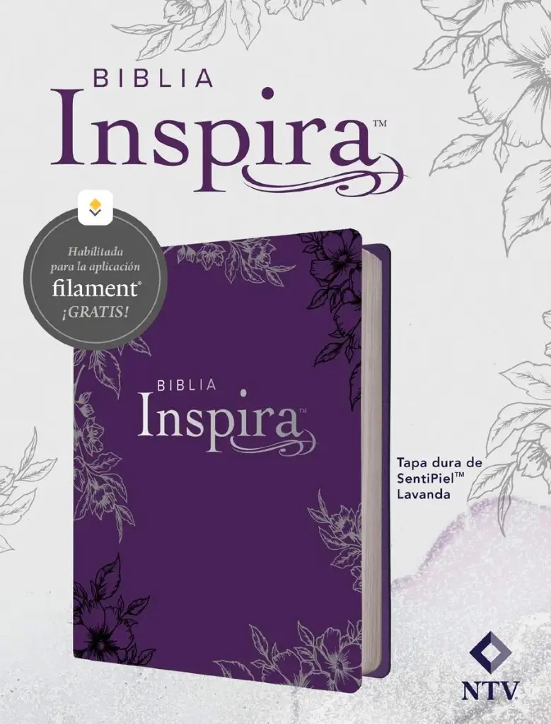 Biblia Inspira NTV con Filament (Tapa dura de SentiPiel, Lavanda)