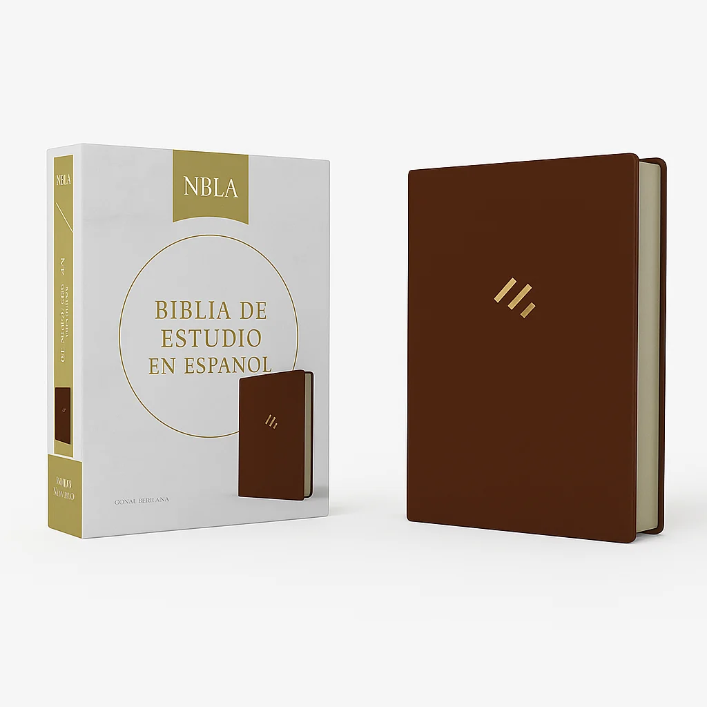 NBLA Biblia temática de estudio, café símil piel