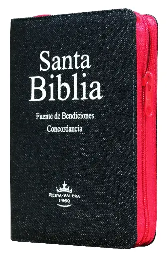 Biblia Fuente de Bendiciones Reina Valera 1960 Chica Letra Mediana Mezclilla Rosa [RVR044cLMFBJZTI]