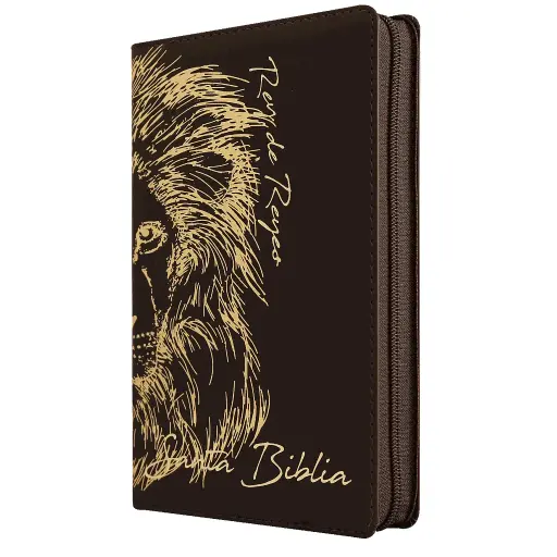 Biblia Reina Valera 1960 Mediana Letra Grande Piel Fabricada León Café [RVR066cLGPJRTIZ]