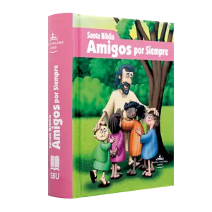 Biblia Infantil Amigos por Siempre Reina Valera 1960 Tamaño Bolsillo Letra Mediana Tapa Dura Rosa [RVR023c]