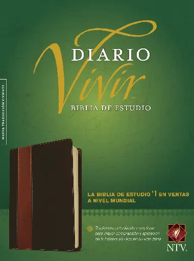 Biblia de estudio del diario vivir NTV (SentiPiel, Café/Café claro, Letra Roja)