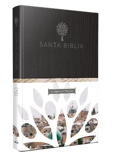 Biblia Reina Valera 1960 letra grande en caja de regalo. Símil piel, dos tonos, fotos de Tierra Santa