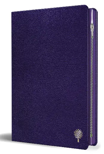 Biblia Reina Valera 1960 letra grande. Símil piel morado con cremallera