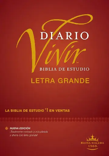 Biblia de estudio del diario vivir RVR60, letra grande (Tapa dura, Índice, Letra Roja)