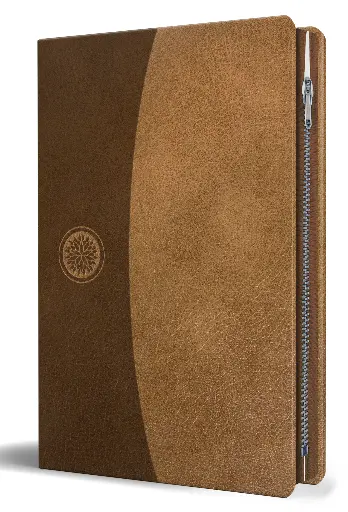 Biblia Reina Valera 1960 Tamaño grande, letra grande piel canela con cremallera