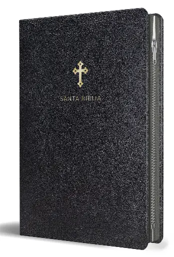 Biblia Reina Valera 1960 Tamaño grande, letra grande piel negro con cremallera