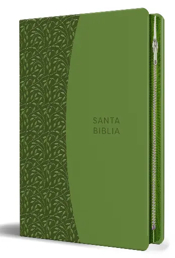 Biblia Reina Valera 1960 Tamaño grande, letra grande piel verde con cremallera