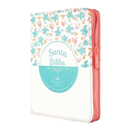 Biblia Reina Valera 1960 Chica Letra Mediana Imitación Piel Blanco Flores Código QR [RVR045cZLMPJR]
