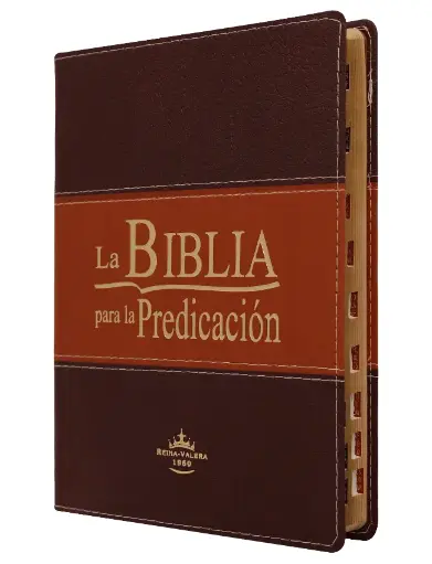 Biblia de Estudio Predicación Reina Valera 1960 Grande Letra Grande Imitación Piel Marrón [RVR086LGEETI]