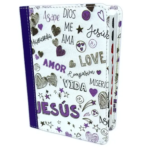 Biblia/RVR1960/Tamaño024/TD Impresa/Índice/Palabras De Vida Amor/Lila/Compacta
