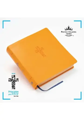 Biblia QR Principios para Vivir - Símil Piel, Naranja