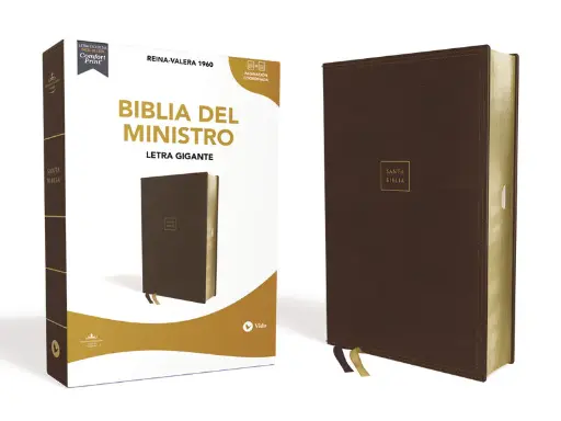 Reina Valera 1960 Santa Biblia del Ministro, Letra Gigante, Café, Interior a dos colores