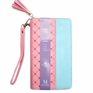 Biblia RVR60 015cz Horizonte Azul/rosa Tamaño Chequera
