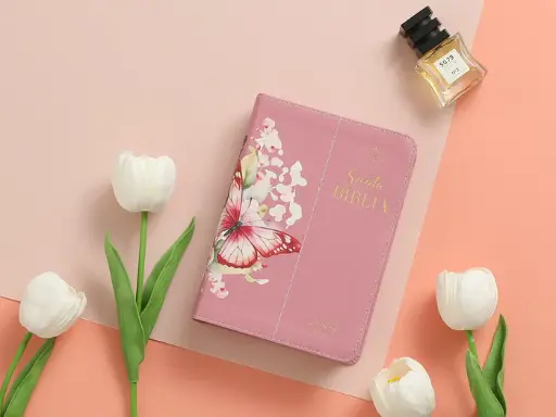 Biblia RVR60 035c PJR CP Flores rosas Tamaño Compacto