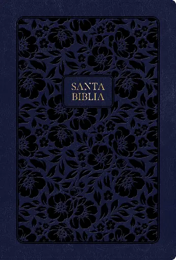RVR 1960 Biblia letra grande tamaño manual edición especial, azul marino, símil piel