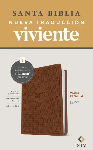 Biblia valor prémium NTV con Filament (SentiPiel, Café) 