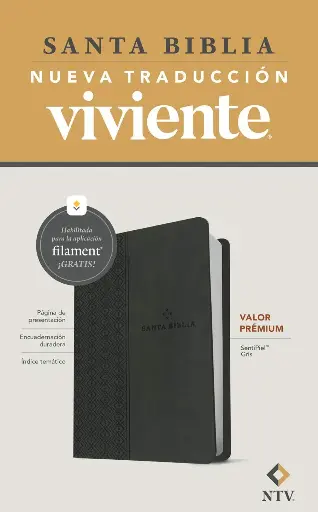Biblia valor prémium NTV con Filament (SentiPiel, Gris)