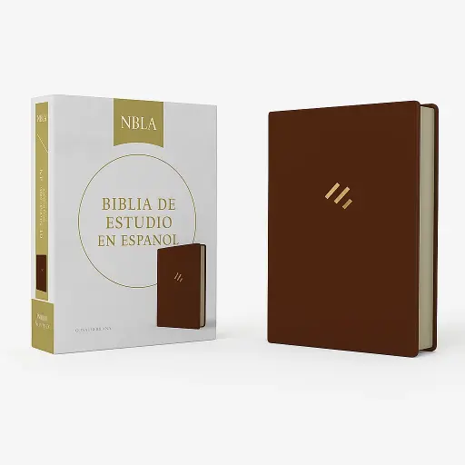 NBLA Biblia temática de estudio, café símil piel